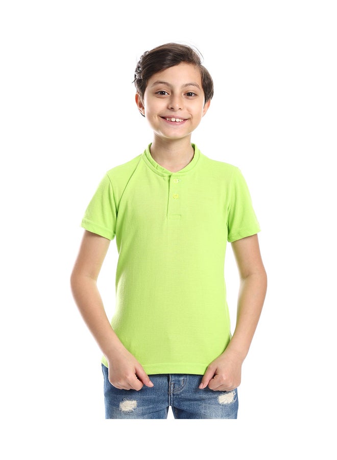 Andora Henely Neck Basic Tshirt Casual Look For Boy _ Light Green - Image 2