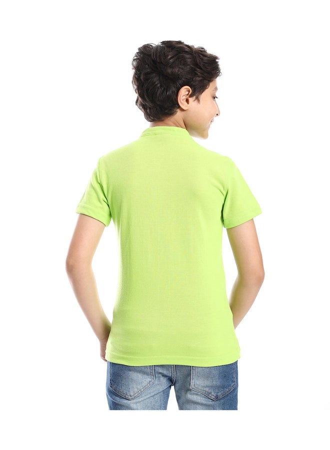 Andora Henely Neck Basic Tshirt Casual Look For Boy _ Light Green - Image 3