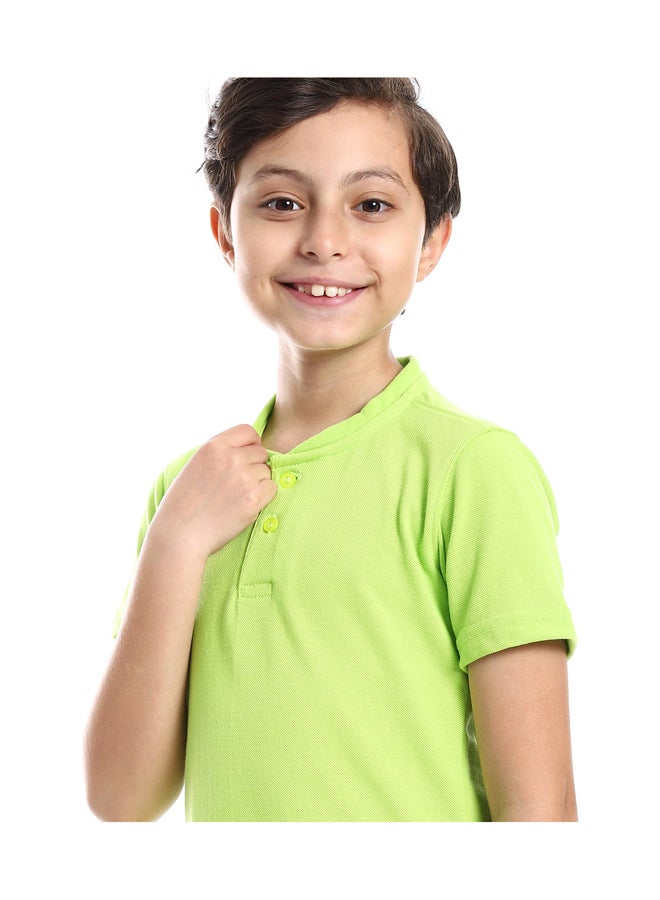 Andora Henely Neck Basic Tshirt Casual Look For Boy _ Light Green - Image 4