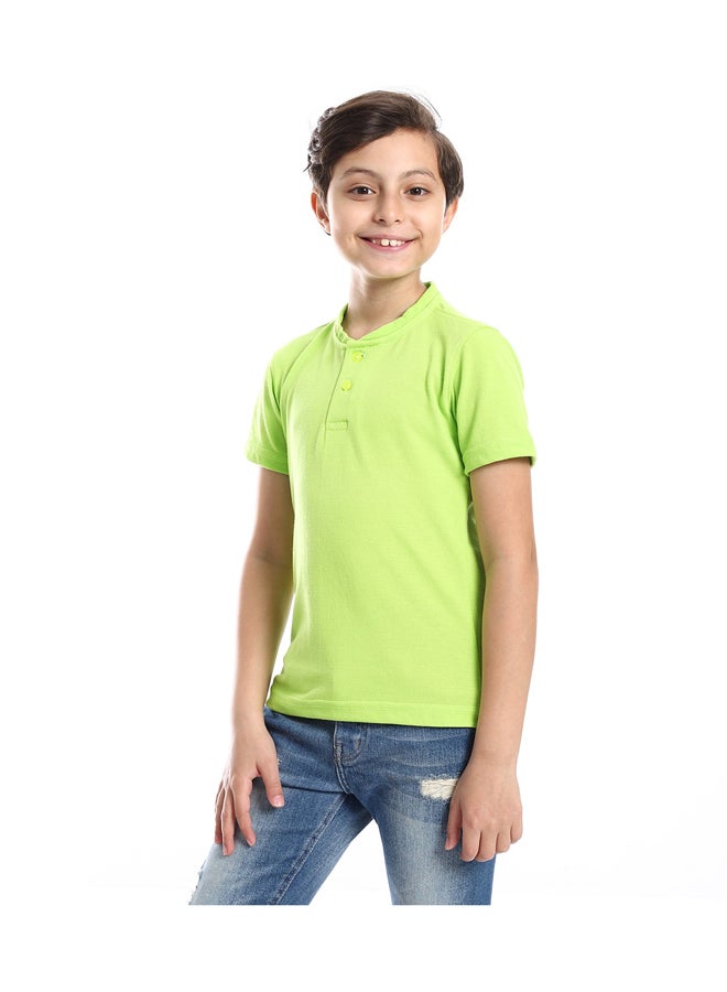 Andora Henely Neck Basic Tshirt Casual Look For Boy _ Light Green - Image 5