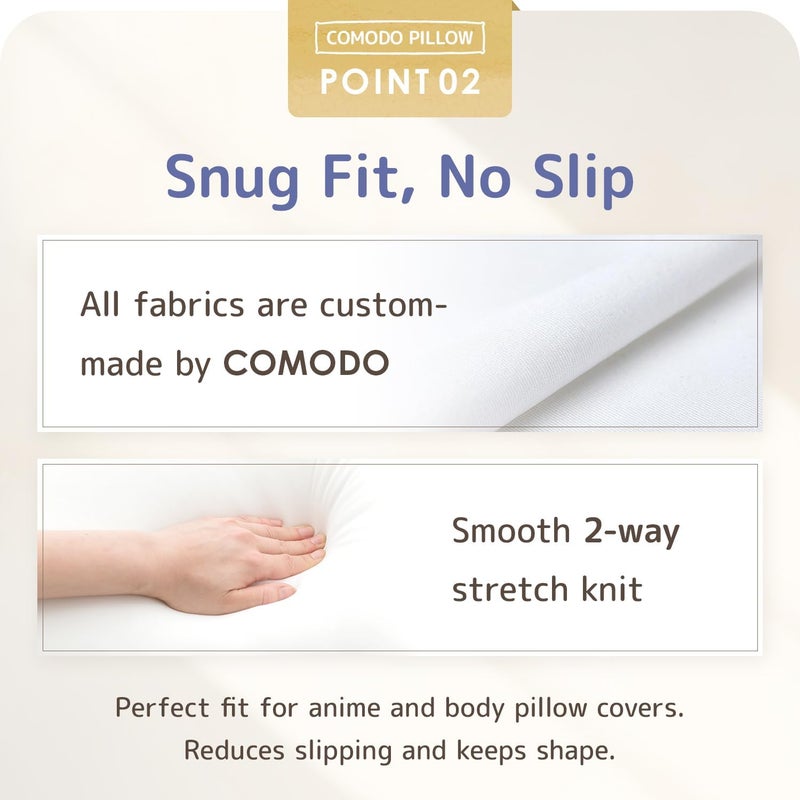 COMODO Body Pillow High Class (Made in Japan / 60 x 20 inch (150 x 50cm)) Dakimakura Pillow for Side Sleepers (Anime/Maternity) - Washable - Image 4
