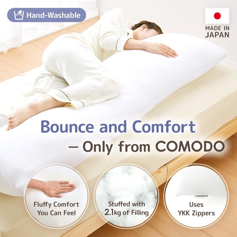 COMODO Body Pillow High Class (Made in Japan / 60 x 20 inch (150 x 50cm)) Dakimakura Pillow for Side Sleepers (Anime/Maternity) - Washable - Image 2