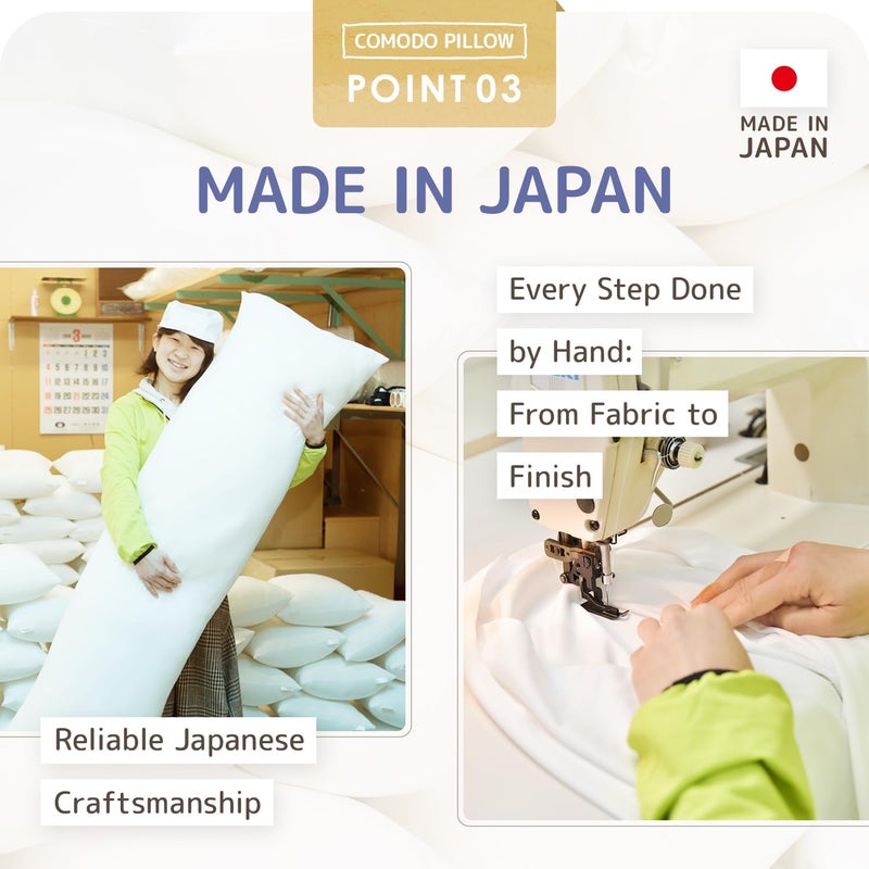 COMODO Body Pillow High Class (Made in Japan / 60 x 20 inch (150 x 50cm)) Dakimakura Pillow for Side Sleepers (Anime/Maternity) - Washable - Image 5