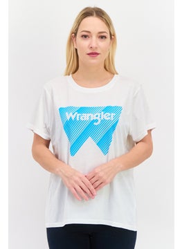 Wrangler Women Crew Neck Short Sleeve Graphic Top, White  - Image 1
