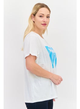 Wrangler Women Crew Neck Short Sleeve Graphic Top, White  - Image 2