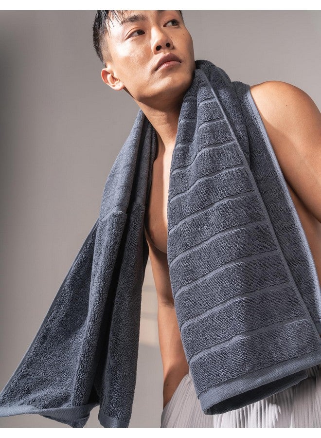 DAMENSCH 100% Cotton Towel, Super Soft Towels for Bath Large Size, Ultra Absorbent, Quick Dry Towel for Women, Long Lasting Colours Towels for Bath Men-Twilight Grey - Image 4