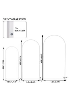 WISFOR Wedding Arch Shelf Stand Set of 3 White Metal Wedding Arch Backdrop Stand Frame Decoration Arched Flower Stand with Sturdy Base for Ceremony Celebrations Birthday Party  - Image 4