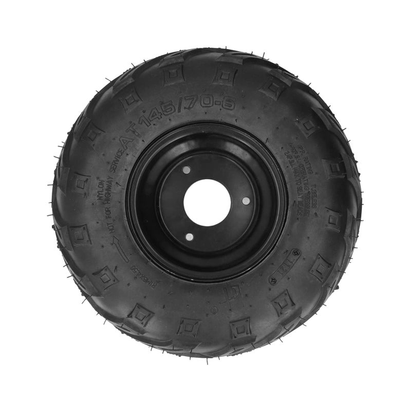 Generic Headerbs ATV Tubeless Tyres, 145/70-6 Tyres, Go Kart Tubeless Tyre with 6 Inch Rubber Rim Universal for Go Kart UTV Quad Bike 4 Wheelers  - Image 1