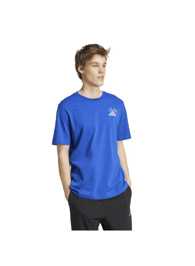 adidas تيشيرت تدريب أديداس M L EM PAST رجالي أزرق - مقاس XS