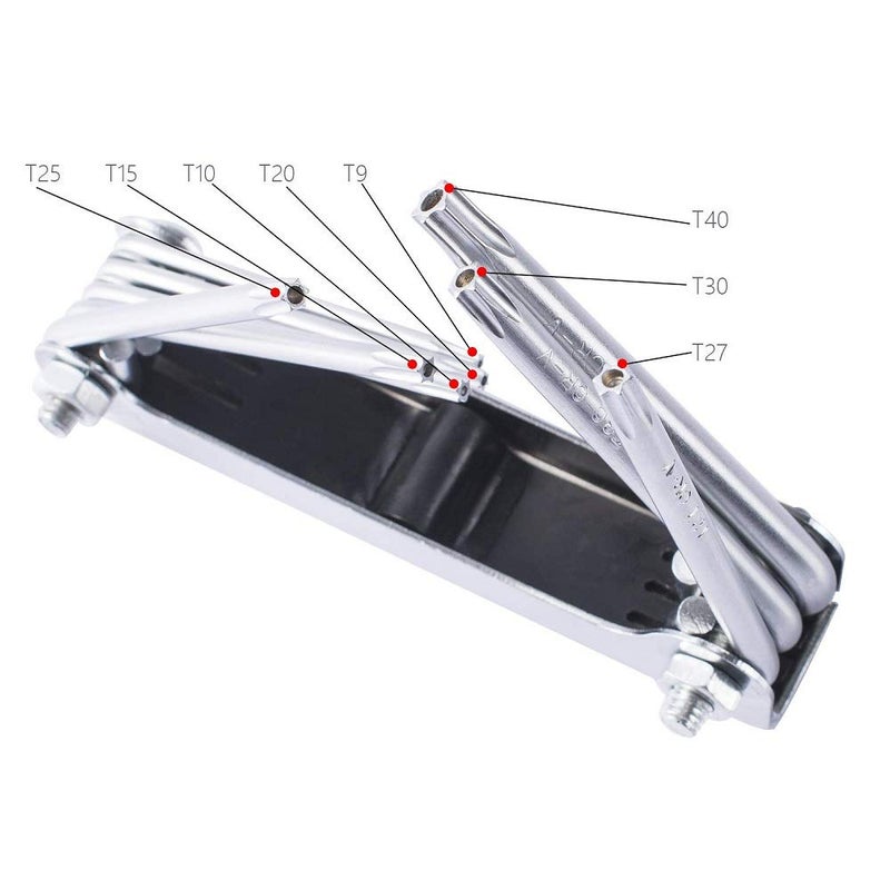 Kytaste Folding Star Key Wrench Set Screwdrivers Kit 8 Piece - Image 4