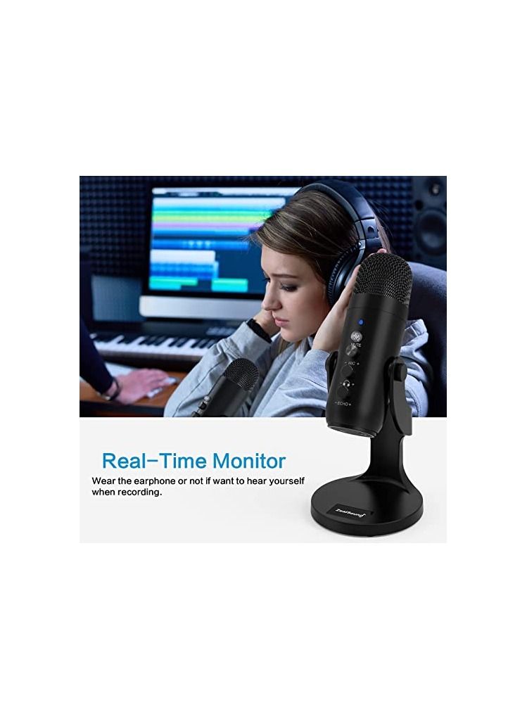 Jmary PW8 Professional Metal Voice Recording Usb Condenser Studio And Podcast Recording Gaming Microphones - Image 3