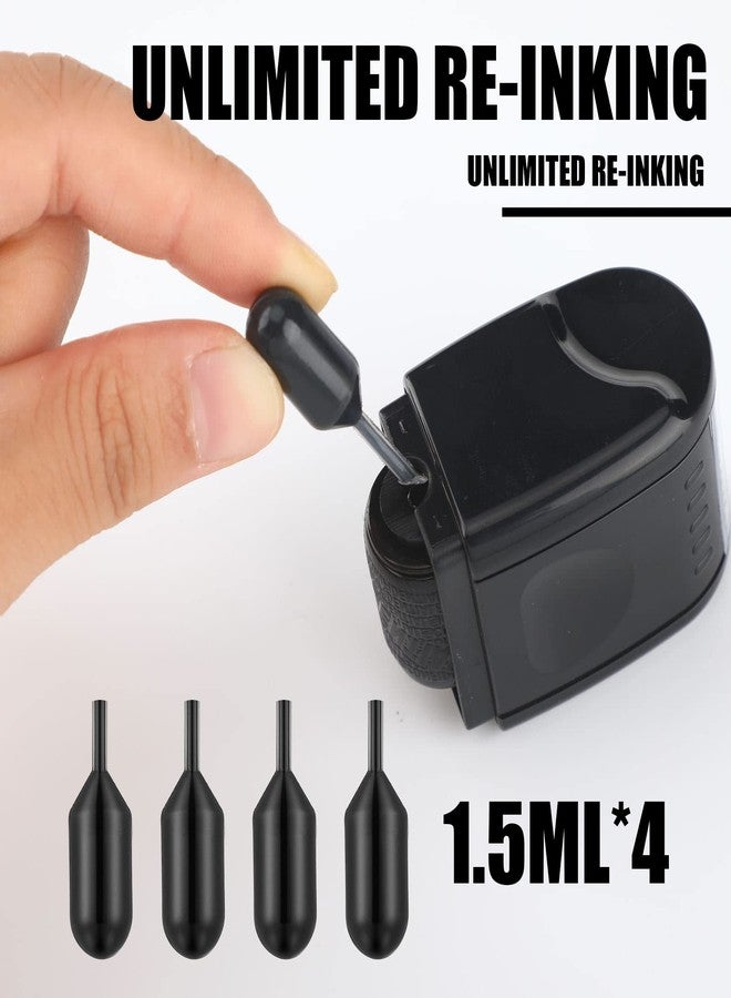 Nezyo 2 Pack Identity Protection Roller Stamp Identity Theft, Confidential, Privacy Roller Stamp Information Blocker and 4 Pack Refill Ink for ID Account Data Address Security(Black) - Image 4
