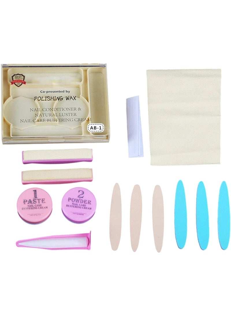 Nail Manicure Kit Set Buffer Shine Nail Prep Set For Women Girls Beginners Salon Home Daily Wedding Valentine Birthday Tools With Acrylic French Tip Style   - Image 3