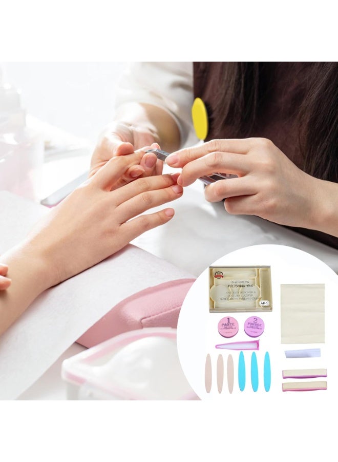 Nail Manicure Kit Set Buffer Shine Nail Prep Set For Women Girls Beginners Salon Home Daily Wedding Valentine Birthday Tools With Acrylic French Tip Style   - Image 2