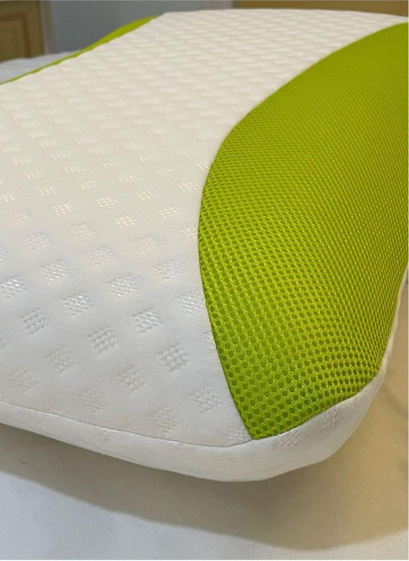 ARISTOCRAT Aloe Vera Infused Memory Foam Pillow | Hypoallergenic & Breathable | Removable cover - 60x40x12cm  - Image 4