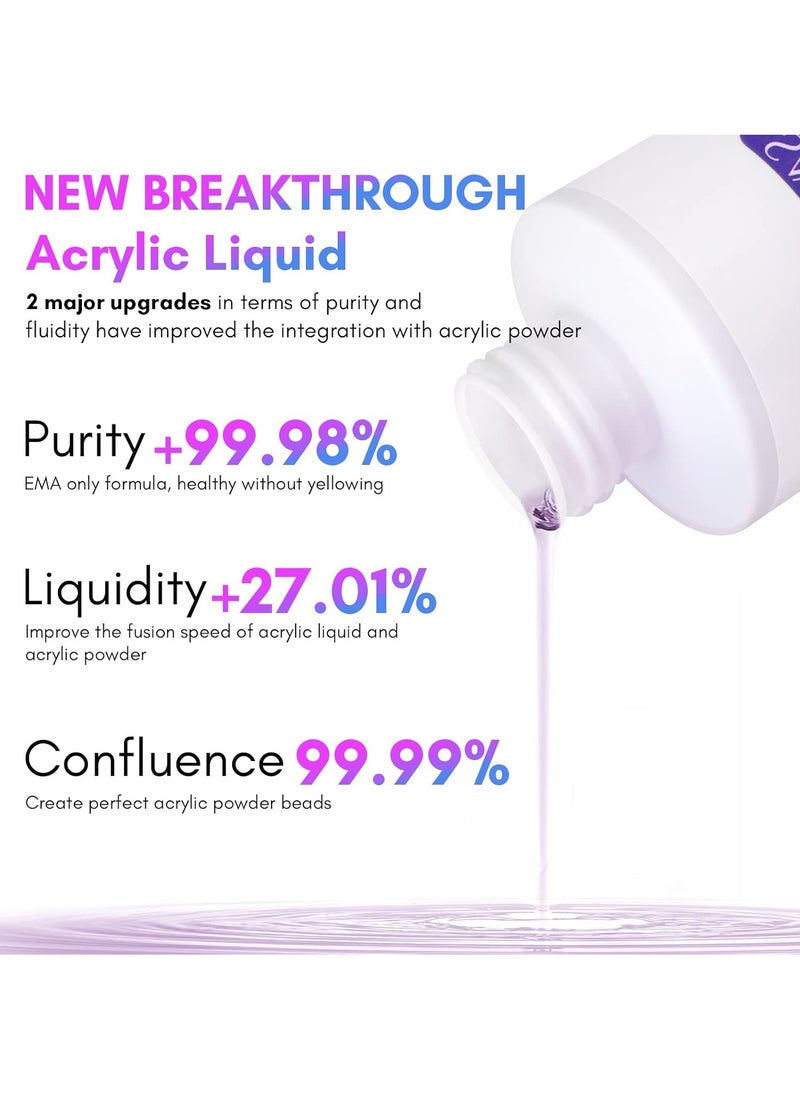Saviland Saviland Monomer Acrylic Nail Liquid – 8.11fl.oz Acrylic Liquid with 3PCS Acrylic Brushes Size（8/10/14）for Acrylic Powders, Non-Yellowing Acrylic Nail Liquid for DIY Home Nail Salon Use  - Image 3