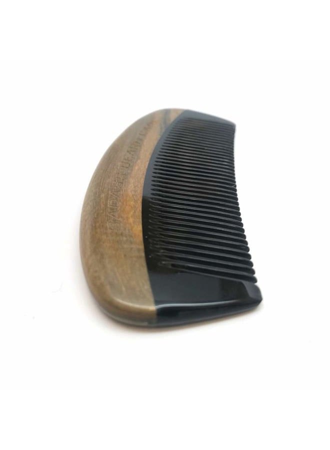 Badass Beard Care Black Series - Fine Tooth Ox Horn Comb For Men - 100% Ox Horn & Sandalwood, Hand Made, Sanded and Polished - Image 2
