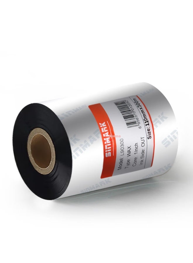 Sinmark Wax-based Carbon Ribbon, Barcode Printer Ribbon, Printer Barcode Ribbon, Thermal Transfer Label Ribbon For Label Makers, L110mm*300m - Image 5
