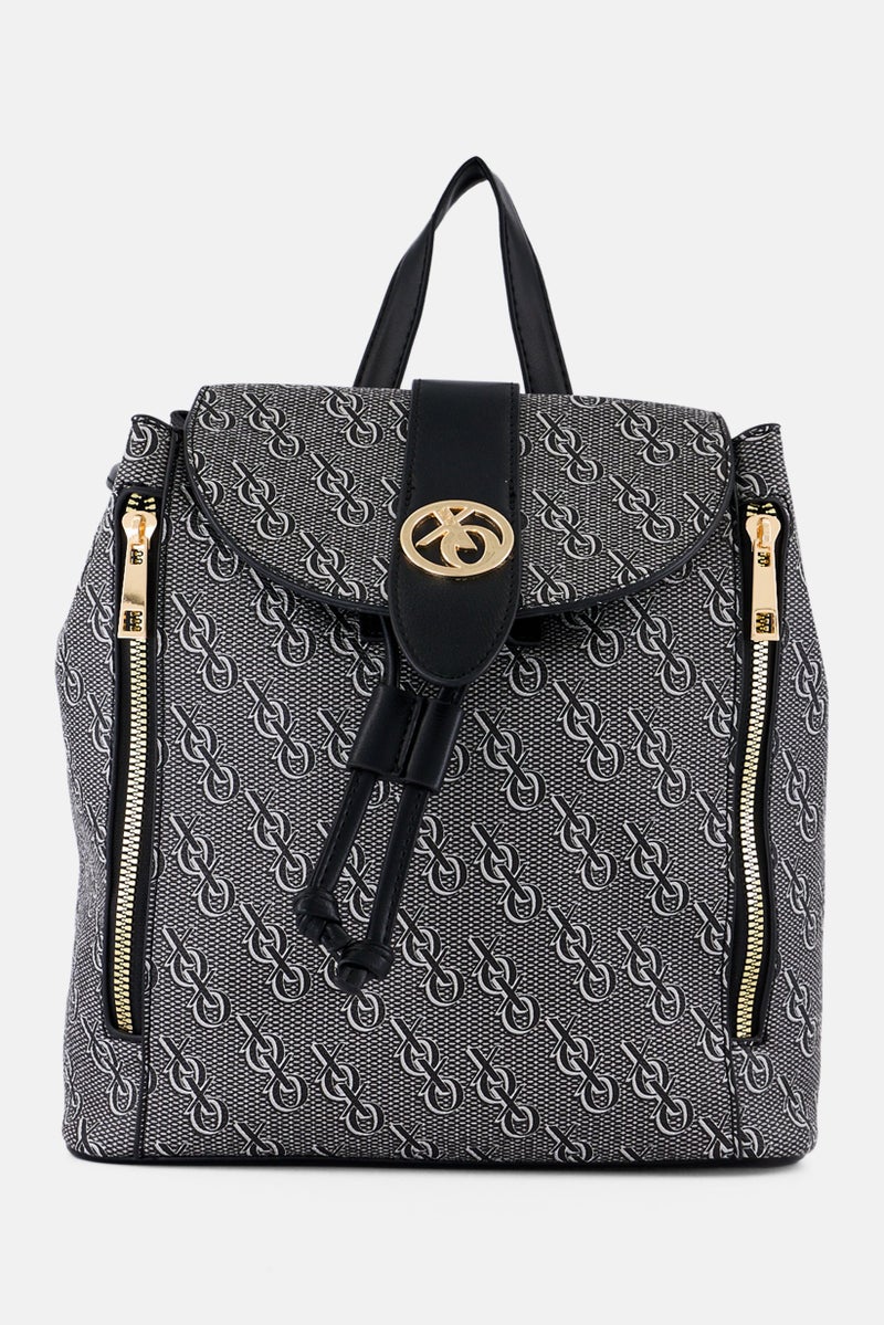 XOXO Women Brand Logo Backpack, Grey - Image 1