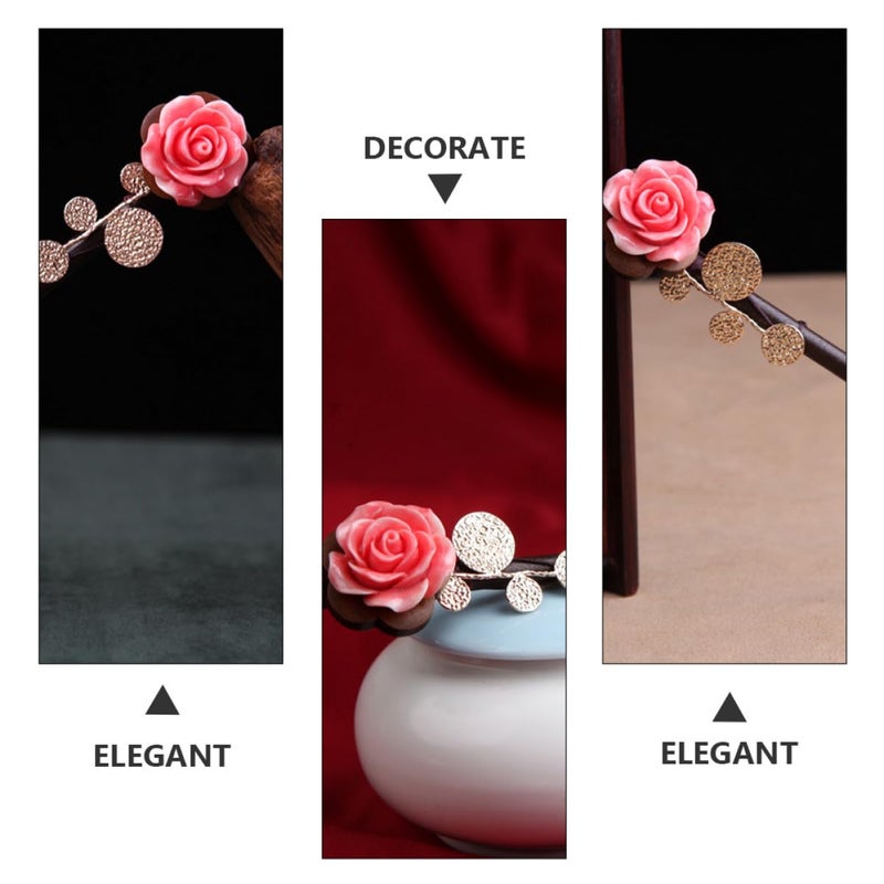 Wooden Hair Chopstick Hair Stick Decorative Hairpin Chinese Style Vintage for Traditional for Updos and Buns - Image 3
