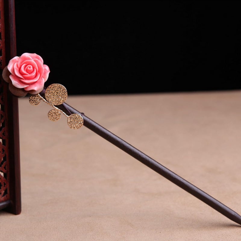 Wooden Hair Chopstick Hair Stick Decorative Hairpin Chinese Style Vintage for Traditional for Updos and Buns - Image 4