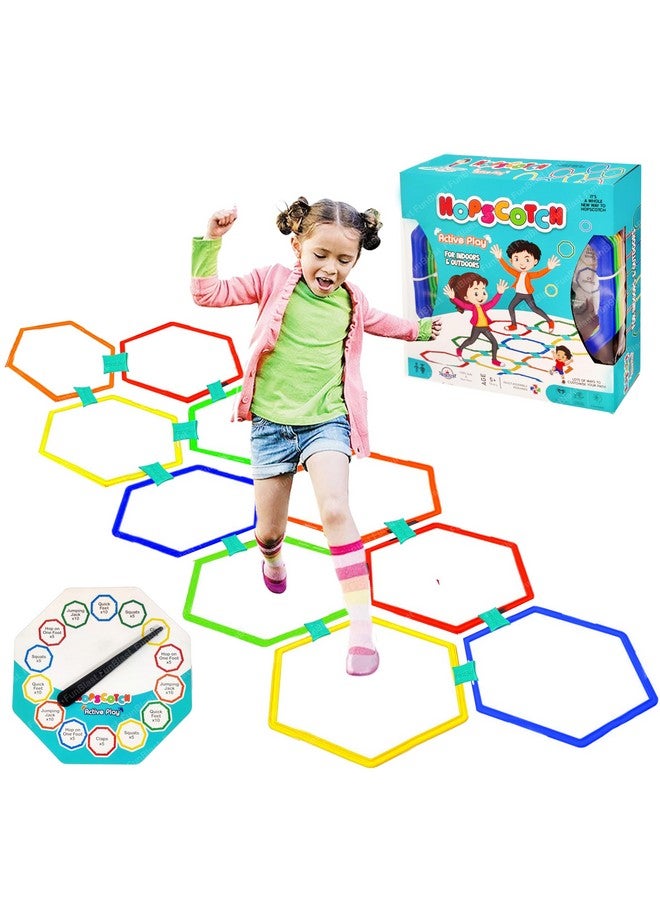 FunBlast Hopscotch Game for Girls, Active Indoor Rings Game for Kids - Kids Jumping Ring Game, Educational Colorful Rings Game for Kids, Indoor and Outdoor Games for Kids (Multicolor) - Image 1