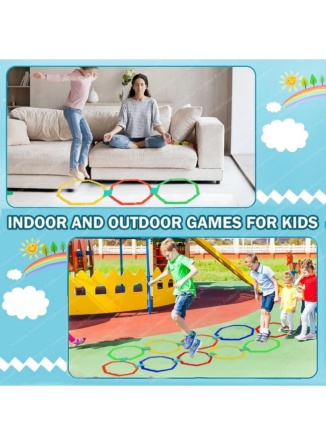 FunBlast Hopscotch Game for Girls, Active Indoor Rings Game for Kids - Kids Jumping Ring Game, Educational Colorful Rings Game for Kids, Indoor and Outdoor Games for Kids (Multicolor) - Image 2