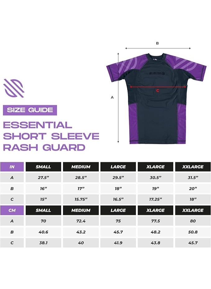 Sanabul  Essential Short Sleeve Compression Shirt For Men | Mma Wrestling Jiu Jitsu Bjj Base Layer Rash Guard | Workout Men'S Compression Shirt (X-Large, Purple)  - Image 5
