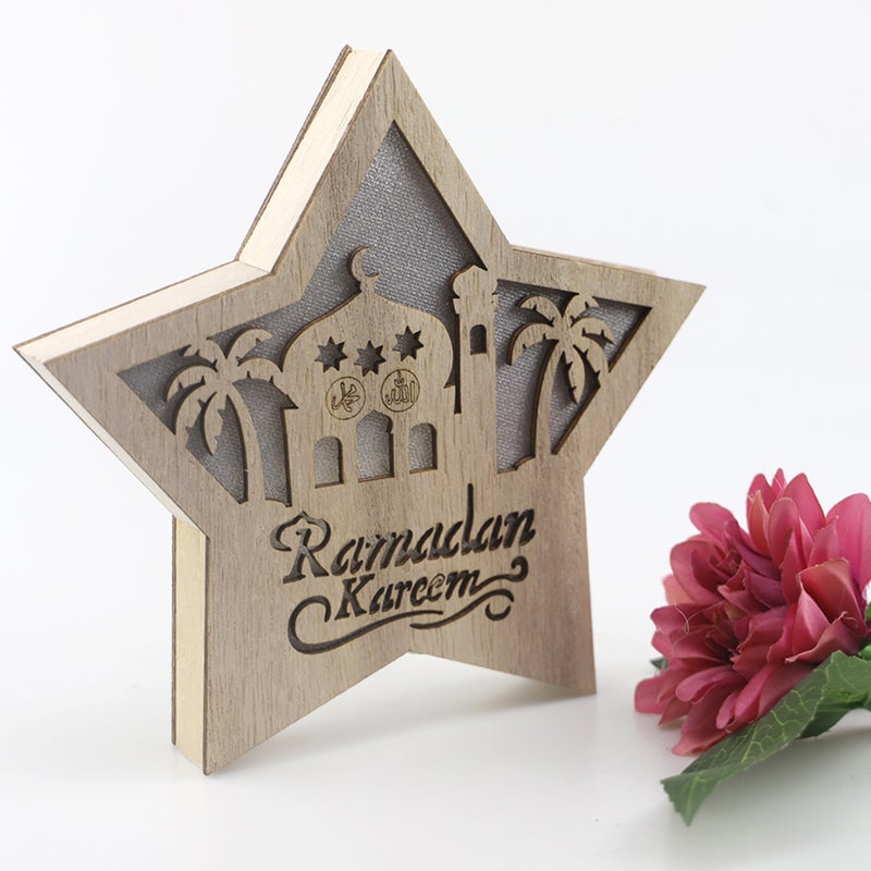 2 pcs Islam Lamp Wall Hanging Eid Lamp Pendants Corban Hollow-out Lamp Crafts Islam Festival Atmosphere Lamp Ornament Delicate Desktop Decorations for Party Festival Decor (No Battery ) - Image 2