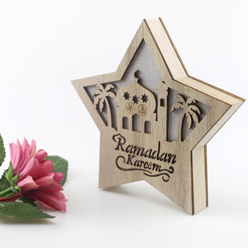2 pcs Islam Lamp Wall Hanging Eid Lamp Pendants Corban Hollow-out Lamp Crafts Islam Festival Atmosphere Lamp Ornament Delicate Desktop Decorations for Party Festival Decor (No Battery ) - Image 4