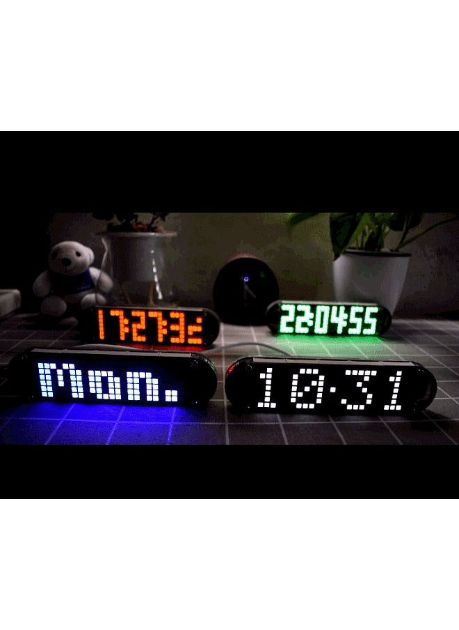 DS3231 High Accuracy DIY Digital Dot Matrix LED Alarm Clock Kit with Transparent Case Temperature Date Time Display