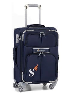 SENATOR Soft Shell Trolley Luggage Set of 3 Pcs For Unisex Ultra Lightweight Expandable Suitcase With 4 Wheels LL003 Navy Blue  - Image 2