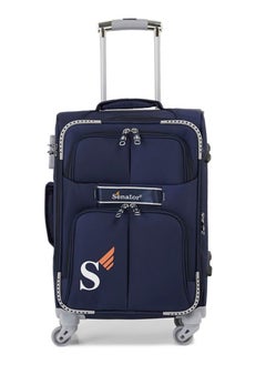 SENATOR Soft Shell Trolley Luggage Set of 3 Pcs For Unisex Ultra Lightweight Expandable Suitcase With 4 Wheels LL003 Navy Blue  - Image 3