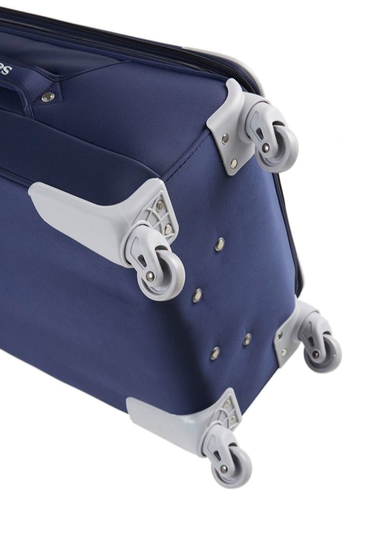 SENATOR - Soft Shell Trolley Luggage Set of 3 Pcs For Unisex Ultra Lightweight Expandable Suitcase With 4 Wheels LL003 Navy Blue - Image 1