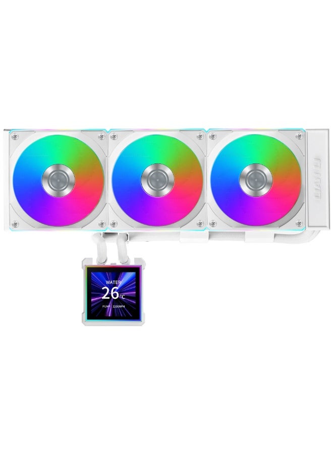 ليان لي مبرد وحدة المعالجة المركزية السائل HydroShift II LCD-S 360 CL 360 مم AIO - شاشة IPS LCD مقاس 3.4 بوصة بدقة 480×480، مشعاع نحيف 24 مم، شاشة مغناطيسية قابلة للتبديل السريع، متوافق مع LGA/AM4/AM5، مراوح لاسلكية TL/CL، لون أبيض | GHS2LCDS36CW - Image 4