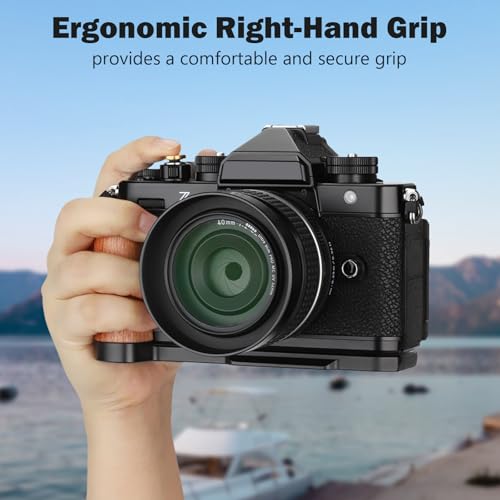 Leftfoto Z f Wooden Hand Grip L Bracket for Nikon ZF Camera, with Built-in Bottom Quick Release Plate for Arca for Quickly Switch on Gimbal/Tripods/Handheld Shooting (Black) - Image 2