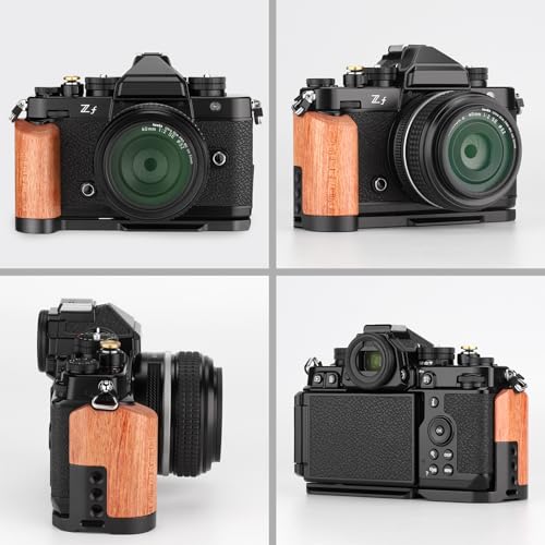 Leftfoto Z f Wooden Hand Grip L Bracket for Nikon ZF Camera, with Built-in Bottom Quick Release Plate for Arca for Quickly Switch on Gimbal/Tripods/Handheld Shooting (Black) - Image 3