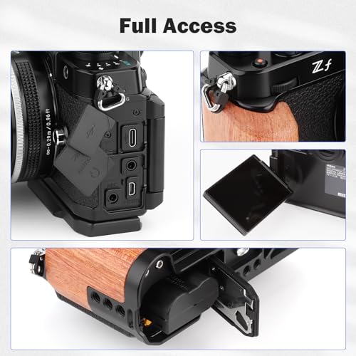 Leftfoto Z f Wooden Hand Grip L Bracket for Nikon ZF Camera, with Built-in Bottom Quick Release Plate for Arca for Quickly Switch on Gimbal/Tripods/Handheld Shooting (Black) - Image 5