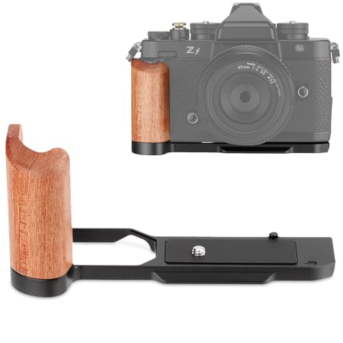 Leftfoto Z f Wooden Hand Grip L Bracket for Nikon ZF Camera, with Built-in Bottom Quick Release Plate for Arca for Quickly Switch on Gimbal/Tripods/Handheld Shooting (Black) - Image 1