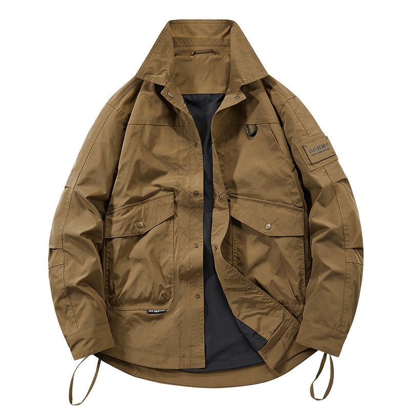 New Trendy Brand Workwear Jacket Thin Jacket Youth American Multi-Pocket Workwear Jacket Plus Size Trendy - Image 1