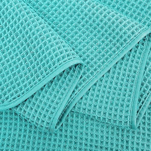 POLYTE Microfiber Oversize Quick Dry Lint Free Bath Towel, 60 x 30 in, 4 Pack (Waffle Weave) - Image 4