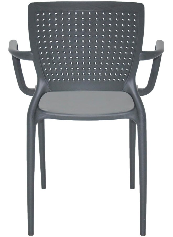 TRAMONTINA Since 1911,Made in Brazil- Safira Graphite Polypropylene and Fiberglass Chair With Armrests -  - Image 5