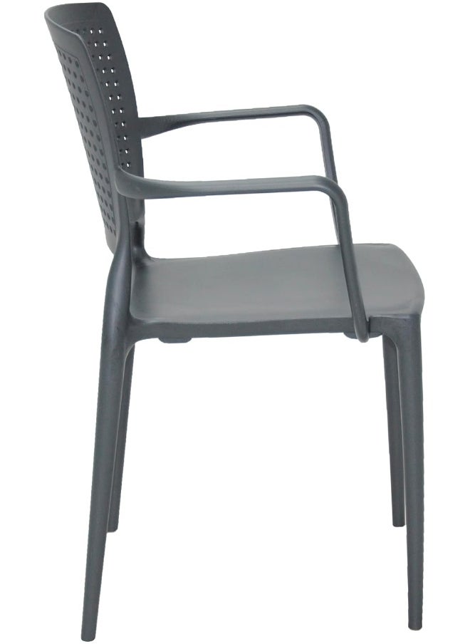 TRAMONTINA Since 1911,Made in Brazil- Safira Graphite Polypropylene and Fiberglass Chair With Armrests -  - Image 4
