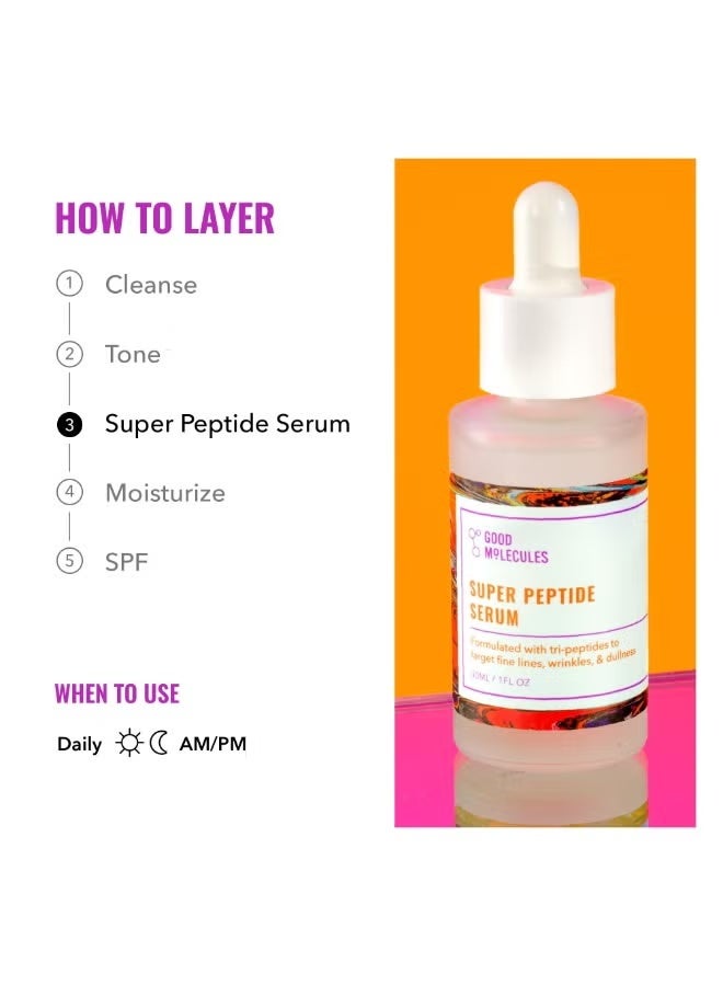 Good Molecules Super Peptide Serum - Anti-aging Facial Serum with Peptides and Copper Tripeptides to Plump and Firm - Water-Based Skincare for Face - Image 4