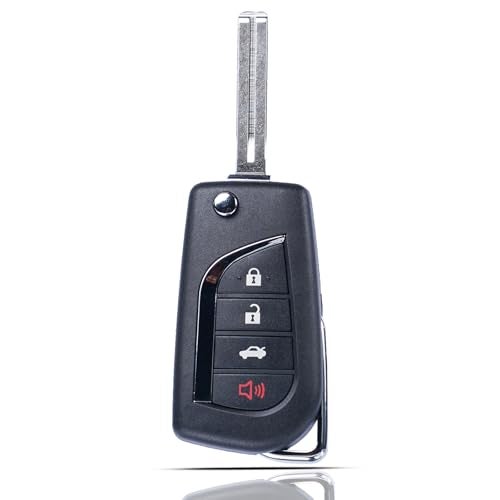 SUPALAND Key Fob Fits for Toyota Camry Corolla 2018 2019 2020 2021 Keyless Entry Remote Control Flip Key Replacement FCC ID: HYQ12BFB P/N:89070-06790 4 Button H Chip - Image 1