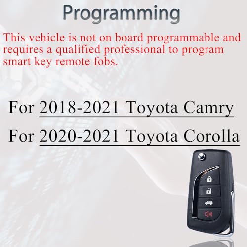 SUPALAND Key Fob Fits for Toyota Camry Corolla 2018 2019 2020 2021 Keyless Entry Remote Control Flip Key Replacement FCC ID: HYQ12BFB P/N:89070-06790 4 Button H Chip - Image 4