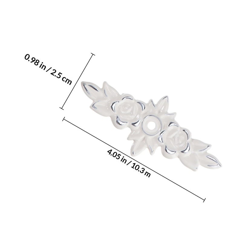 Vintage European Style Ivory White Rose Drawer Pull Knobs 2 Pack for Cabinet Wardrobe Door - Image 3