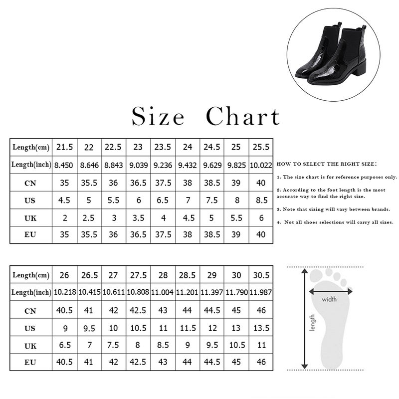 1 Pair of Winter Boots Chunky Heels Boots Women Pattern Boots (Black) - Image 4