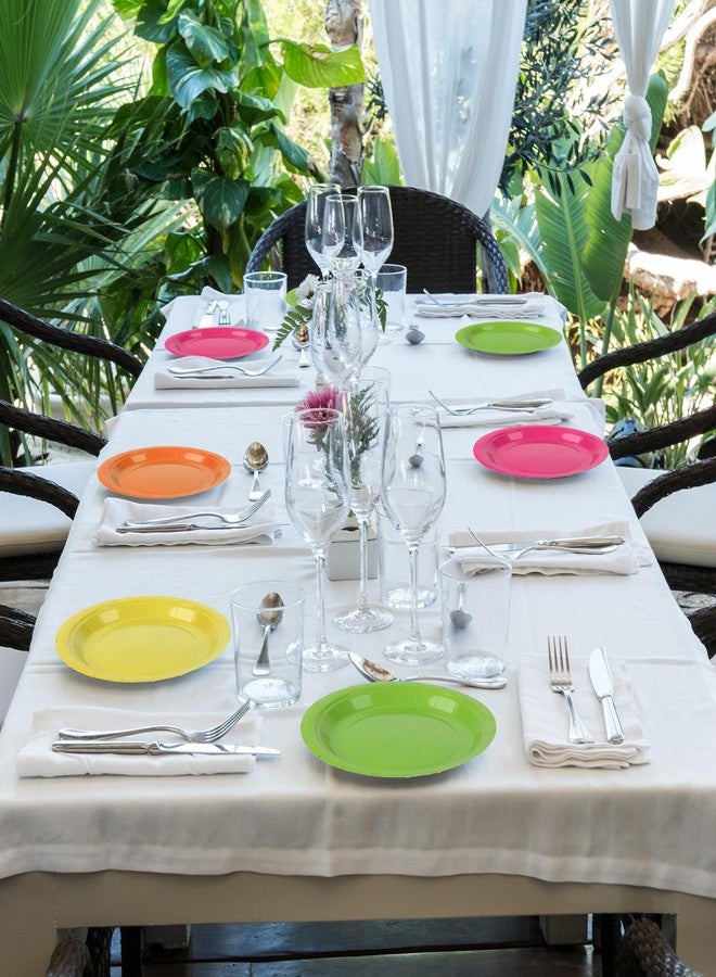 Kochorie 72 Pieces Neon Paper Plates 7 Inch Bulk Paper Plates Disposable Glow Party Tableware Table Decors Neon Party Supplies for Birthday, Dinner, Wedding - Image 5