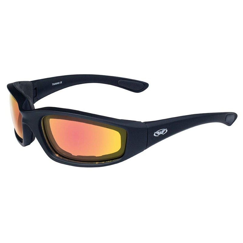 Global Vision Kickback AutoDarkening Photochromic Clear to Red Mirror Transitional Lenses Foam Padded Motorcycle Riding Glasses - Image 2